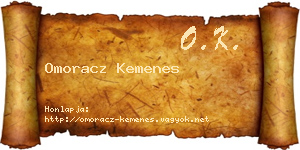 Omoracz Kemenes névjegykártya